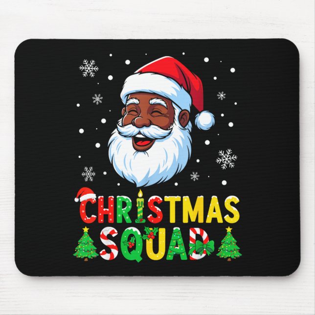 Santa Christmas Squad Black Men African American F Mousepad (Vorne)