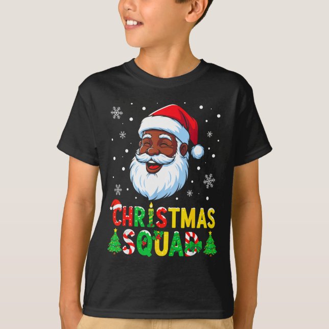 Santa Christmas Squad Black Men African American F T-Shirt (Vorderseite)