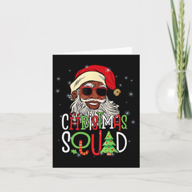 Santa Christmas Squad Black Men African American P Karte (Vorderseite)