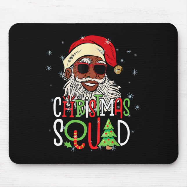 Santa Christmas Squad Black Men African American P Mousepad (Vorne)