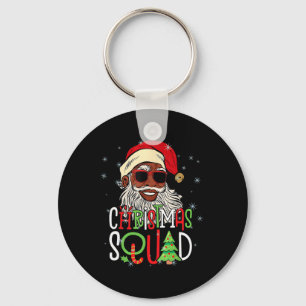 Santa Christmas Squad Black Men African American P Schlüsselanhänger