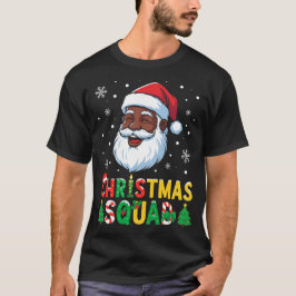 Santa Christmas Squad Black Men African American  T-Shirt