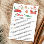 Santa Christmas Tongue Twister Game Feiertagskarte<br><div class="desc">Get ready for laughter with our Christmas Tongue Twist Printable Game! A hilarious challenge full of tricky holiday phrases.
76SE A</div>