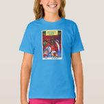 Santa Christmas Wish T-Shirt<br><div class="desc">Weihnachts-Weihnachtskunst auf T - Shirt und Geschenken zeigt unser originelles Kunstwerk der glühenden alten Elfe, St. Nicholas auf dem Boden, mit einem braunen Welpenhund auf seinem großen runden Bauch, der versucht, den Polka-Dot umhüllten Hündchen in der Hand des Weihnachtsmanns zu bekommen, seinen Weihnachtswunsch. Dekorieren Sie Ihre Zuhause oder die Mailboxen...</div>