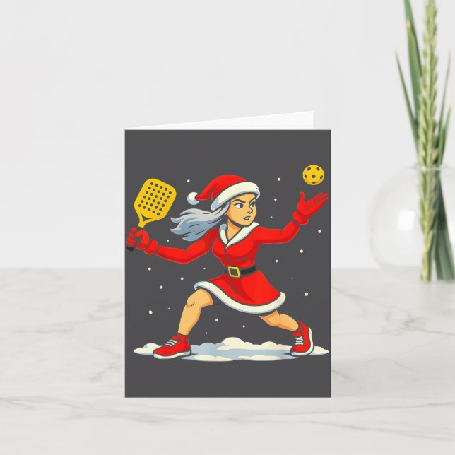 Santa Ckleball Player Christmas Snow Xmas Pajamas  Karte (Vorderseite)