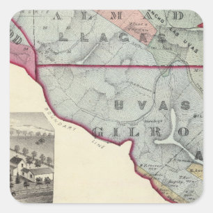 Santa Clara Co 10 Quadratischer Aufkleber