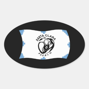 Santa-Clara-Pueblo-Flaggenaufkleber Ovaler Aufkleber