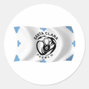 Santa-Clara-Pueblo-Flaggenaufkleber Runder Aufkleber
