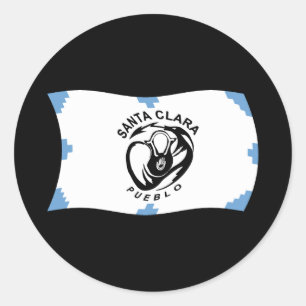 Santa-Clara-Pueblo-Flaggenaufkleber Runder Aufkleber
