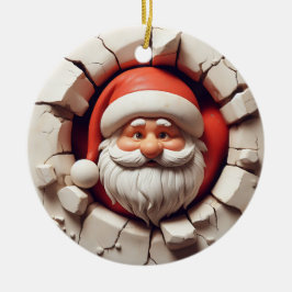 Santa Claus 3D-Effekt nicht richtig 3D Keramik Ornament
