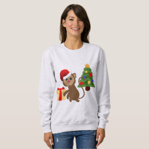 Santa Claus Affe Emoji Frauen Sweatshirt