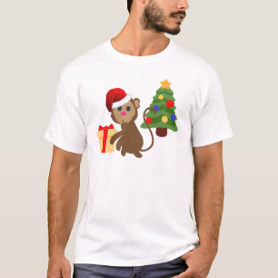 Santa Claus Affe Emoji T-Shirt