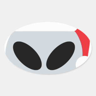 santa claus Alien emoji Ovaler Aufkleber