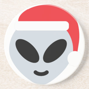 santa claus Alien emoji Sandstein Untersetzer