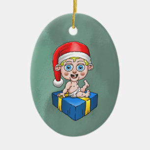 Santa Claus, als er ein Baby war Keramik Ornament