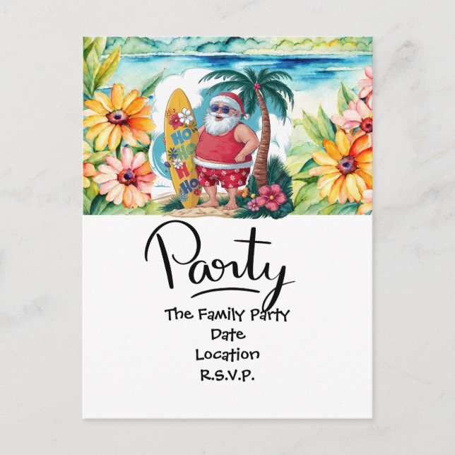 SANTA CLAUS am Hawaii Beach zu Weihnachten (Vorderseite)