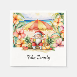 SANTA CLAUS am Hawaii Beach zu Weihnachten Serviette