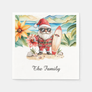 SANTA CLAUS am Hawaii Beach zu Weihnachten Serviette