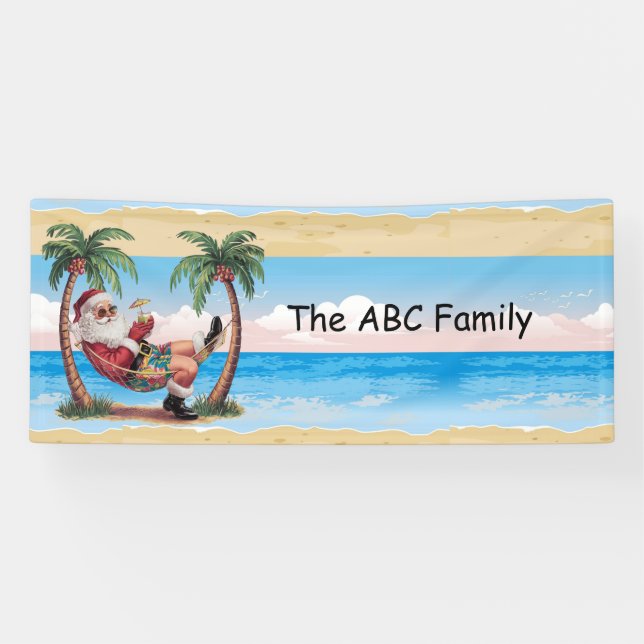 SANTA CLAUS am Strand zu Weihnachten im Juli Banner (Horizontal)