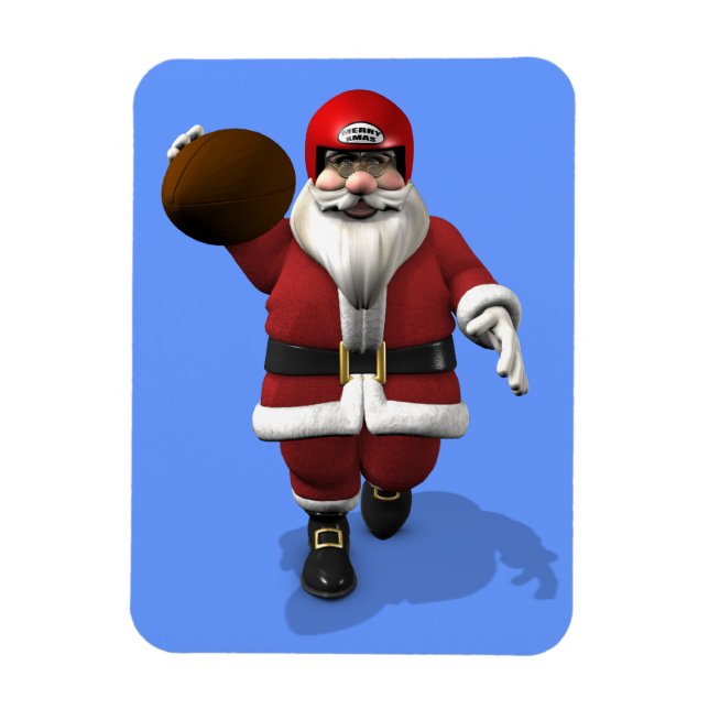 Santa Claus American Football Player Magnet (Vertikal)