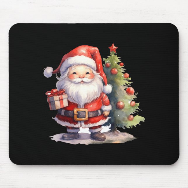 Santa Claus And Christmas Tree  Mousepad (Vorne)