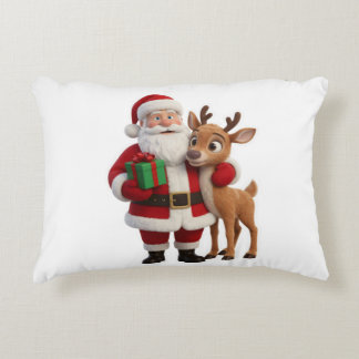 Santa Claus and Rudolph Cartoon Dekokissen