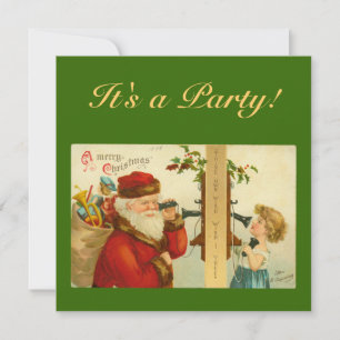 Santa Claus Antique Postcard Einladung