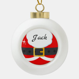 Santa Claus Anzug mit Namen Keramik Kugel-Ornament
