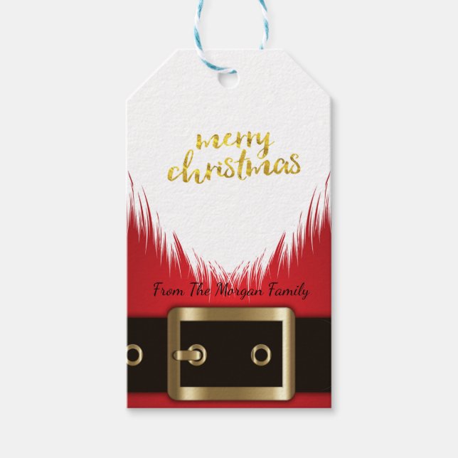Santa Claus Anzug Weihnachten Geschenkanhänger (Vorderseite)