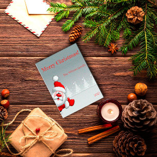 Santa Claus Arbre de Noël neige Carte postale