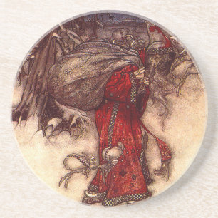 Santa Claus Arthur Rackham Getränkeuntersetzer
