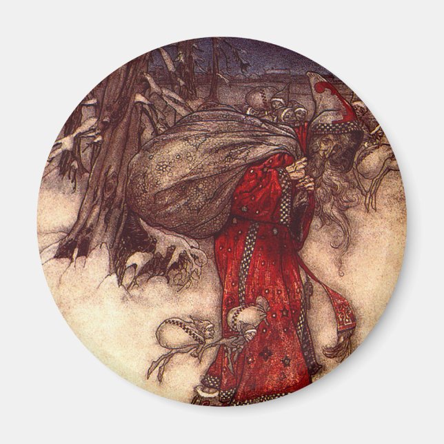 Santa Claus Arthur Rackham Magnet (Vorne)