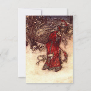 Santa Claus Arthur Rackham RSVP Karte