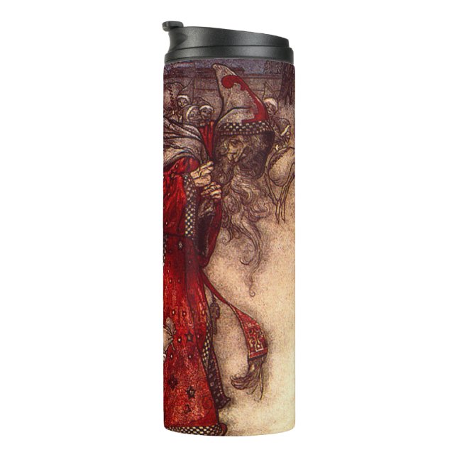Santa Claus Arthur Rackham Thermosbecher (Nach rechts gedreht)