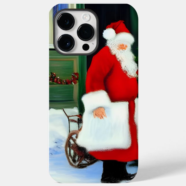 Santa Claus Artwork iPhone 14 Pro Max Coque (Verso)