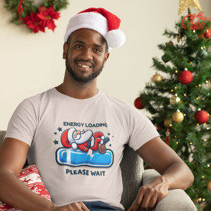 Santa Claus Asleep über Progress-Bar T-Shirt