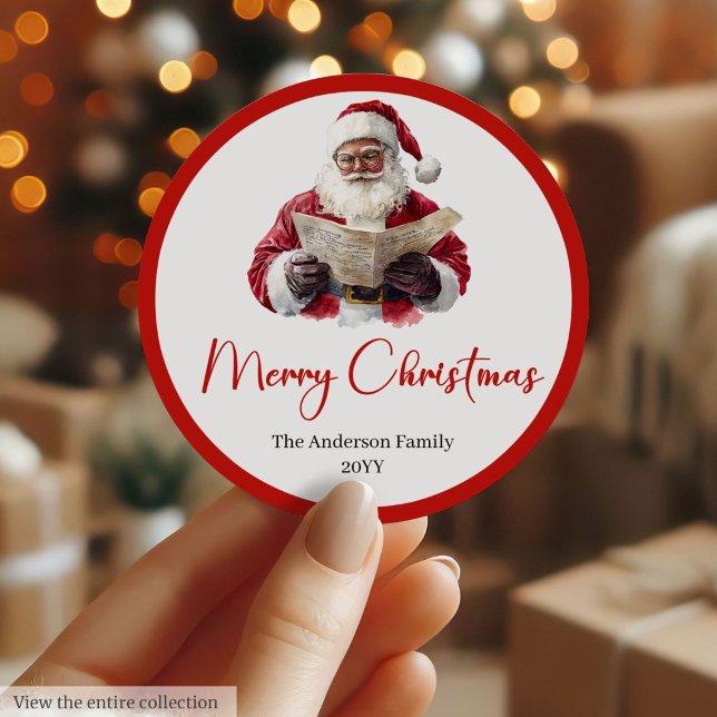 Santa-Claus-Aufkleber für Weihnachtspackungen Runder Aufkleber (Santa Claus Sticker Label for Christmas Packaging)