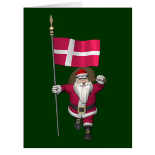 Santa Claus Avec L'Ensigne Danemark Dannebrog