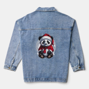 Santa Claus Baby Panda Weihnachten Jeansjacke