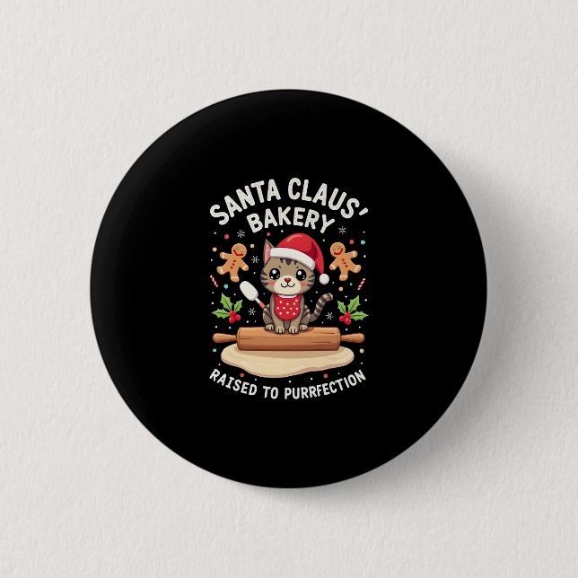 Santa Claus Bäckerei geknetet Purfection Christma Button (Vorderseite)