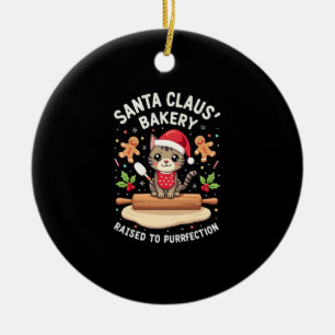 Santa Claus Bäckerei geknetet zur Purrfection Weih Keramik Ornament