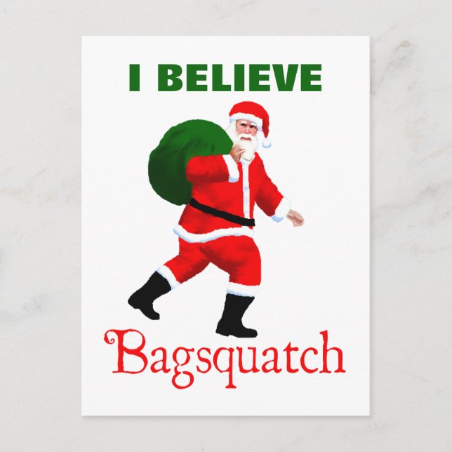 Santa Claus - Bagsquatch Feiertagspostkarte (Vorderseite)