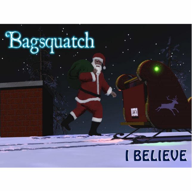 Santa Claus - Bagsquatch Fotoskulptur Magnet (Vorne)