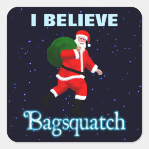 Santa Claus - Bagsquatch Quadratischer Aufkleber