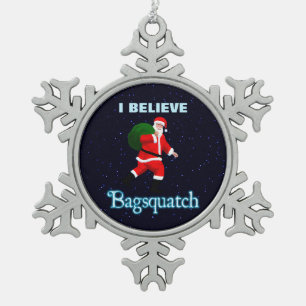 Santa Claus - Bagsquatch Schneeflocken Zinn-Ornament