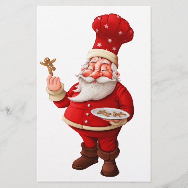Santa Claus Bakes Gingerbread Männer (Vorderseite)