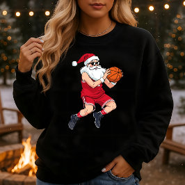Santa Claus Baller Hoops Christmas Sweatshirt