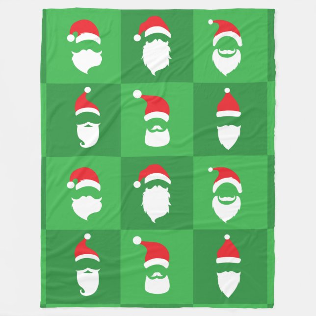 Santa Claus Bart Fleecedecke (Vorderseite)