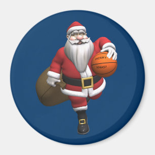 Santa Claus Basketball-Spieler Magnet