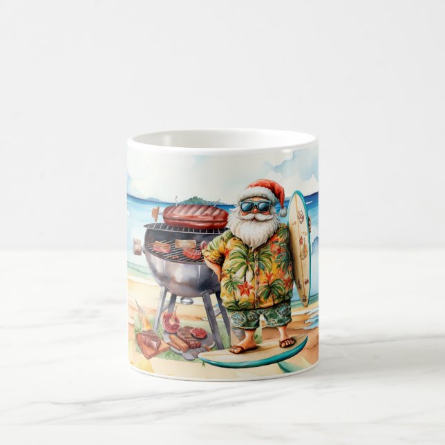 Santa Claus Beach GRILLEN Kaffee Tasse - Spaß trop (Mittel)